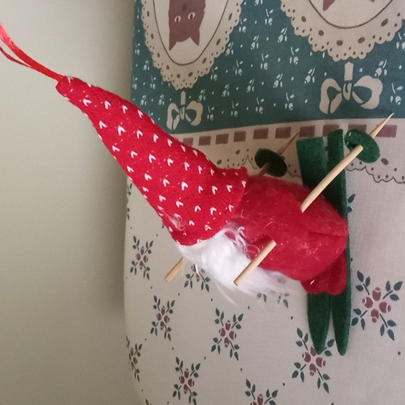 Skiing Gnome Christmas Ornament - Picture 3 of 4